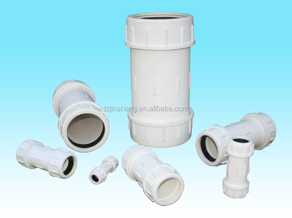 JS 6 بوصة تركيبات الأنابيب البلاستيكية السريعة، تركيب الأنابيب UPVC، تجهيزات الأنابيب سريعة الاتصال